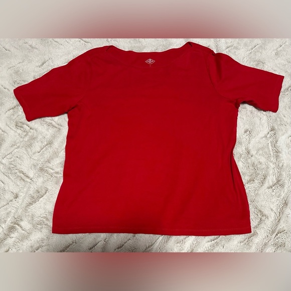 St. John's Bay Tops - St. John's Bay Red Classic Cotton Boatneck Tee
